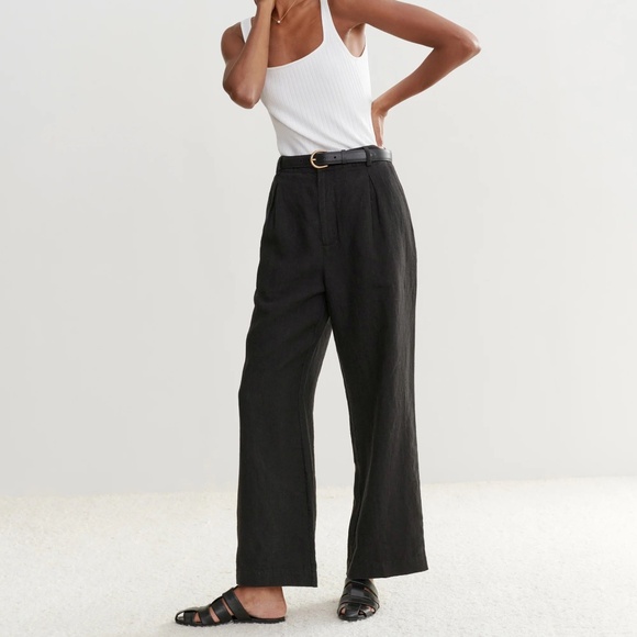Jenni Kayne Pants - JENNI KAYNE Linen Keaton Trouser Pant Black 8 NWT